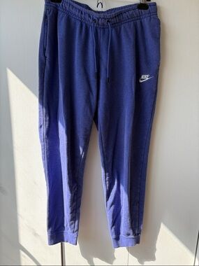 Women’s Nike Blue Drawstring Fleece Joggers Size Medium